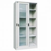 DUAL CABINET WITH SLIDING GLASS DOOR